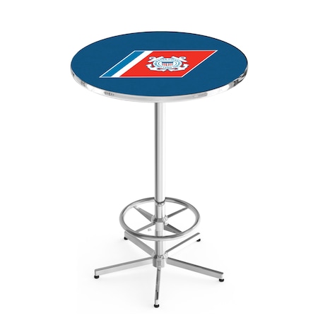 Holland Bar Stool Co 42" Chrome U.S. Coast Guard Pub Table L216C4228CstGrd